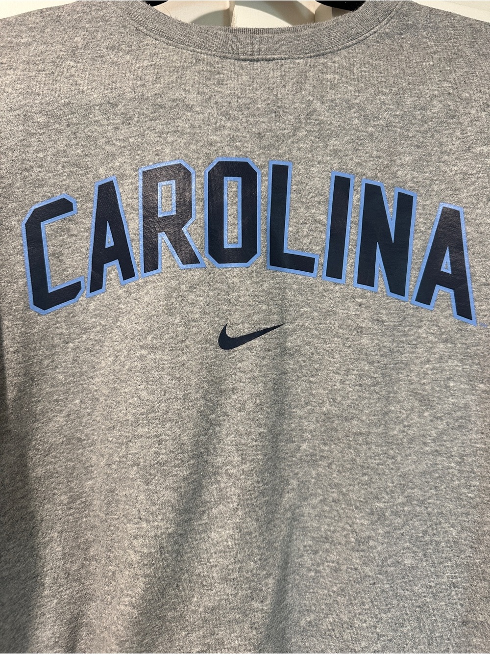 Nike Gray 'Carolina' Crewneck Sweatshirt with Blue Lettering - Picture 2 of 4